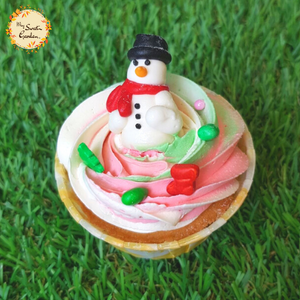 Snowman Christmas Artistic Cupcake A