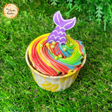 Mermaid Tail Swirl Artistic Cupcake A