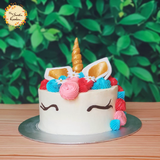 Isabelle Unicorn Artistic Cake (Floral, Red, Blue, Pink)