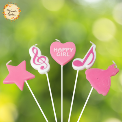 Pink Happy Girl Themed Candle