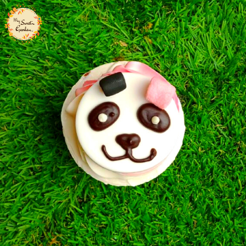 Pink Panda Artistic Cupcake