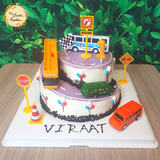 DIY Bus Themed Road Cake Design