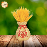 Pouch Figurine with Real Wheat Decoration