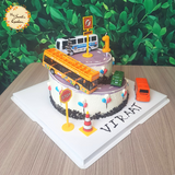 DIY Bus Themed Road Cake Design