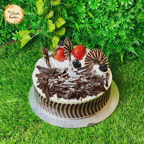 Black Forest Mousse Cake with Fresh Strawberries
