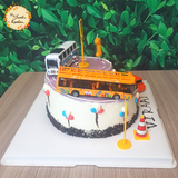 DIY Bus Themed Road Cake Design