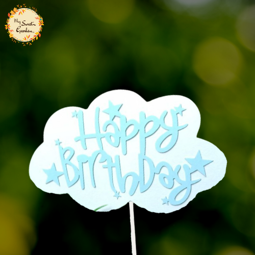 Cloud Theme Happy Birthday Art Paper Insert