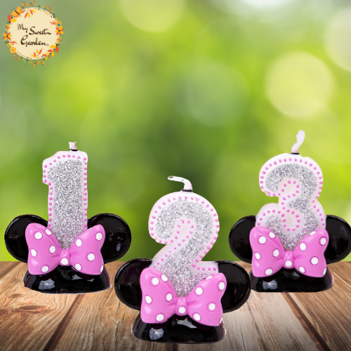 Mouse Ears with Ribbon Numbered Candle