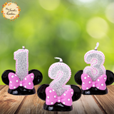Mouse Ears with Ribbon Numbered Candle