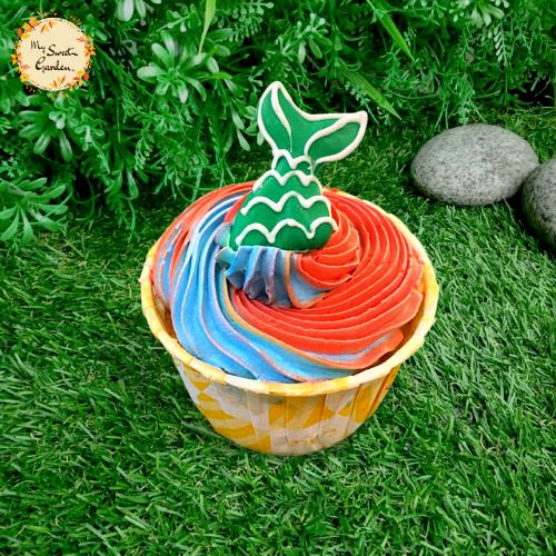 Mermaid Tail Swirl Artistic Cupcake A