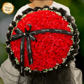 99pcs Red Soap Rose & Baby Breath with Ribbon Bouquet