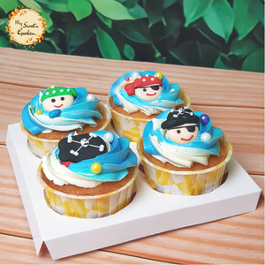 Assorted Pirate Themed Artistic Cupcake