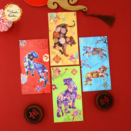 Assorted Colourful Tiger Themed Red Packet