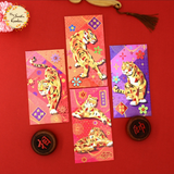 Assorted Colourful Tiger Themed Red Packet