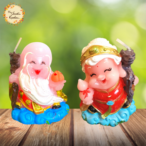 Oriental Elderly Couple Themed Candle