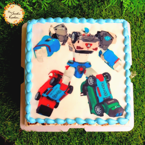 Square Combed Rainbow Sprinkled Digital Print Cake