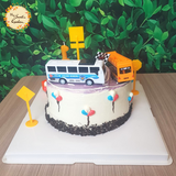 DIY Bus Themed Road Cake Design