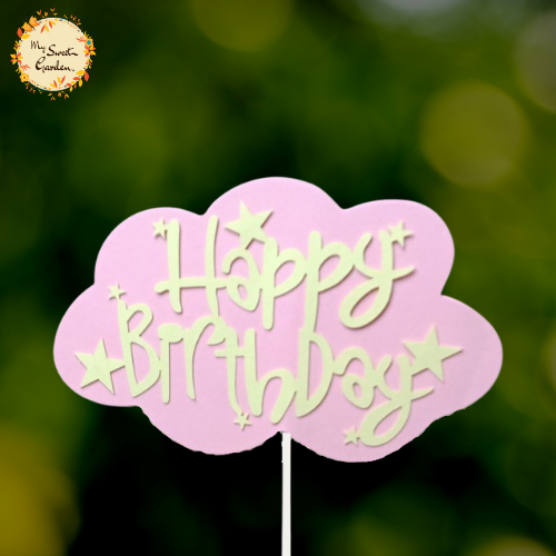 Cloud Theme Happy Birthday Art Paper Insert