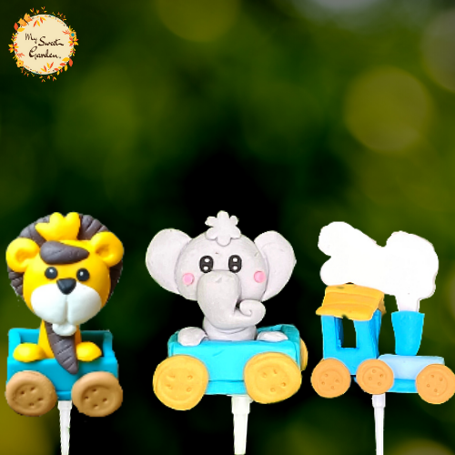 Jungle Animal on Train Clay Insert