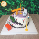 DIY Bus Themed Road Cake Design