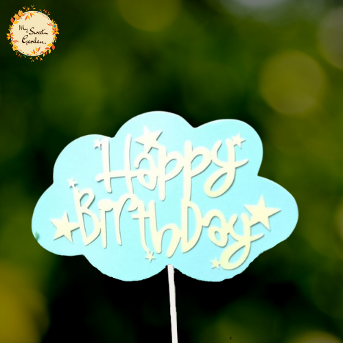 Cloud Theme Happy Birthday Art Paper Insert