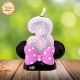 Mouse Ears with Ribbon Numbered Candle