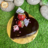 Chocolate Ganache with Fresh Berries (Heart-Shaped)