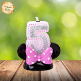 Mouse Ears with Ribbon Numbered Candle
