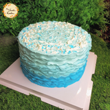 DIY Wavy Buttercream Painted Cake Base