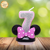 Mouse Ears with Ribbon Numbered Candle