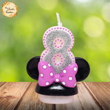 Mouse Ears with Ribbon Numbered Candle