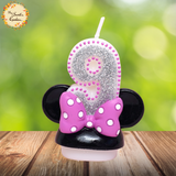 Mouse Ears with Ribbon Numbered Candle