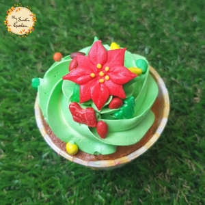 Floral Christmas Artistic Cupcake B