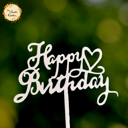Cursive Happy Birthday with Heart Acrylic Insert