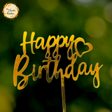 Cursive Happy Birthday with Heart Acrylic Insert