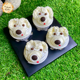 White Doggy Artistic Cupcake