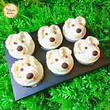 White Doggy Artistic Cupcake