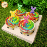 Mermaid Tail Swirl Artistic Cupcake A