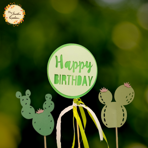 Succulent Cactus Happy Birthday Set Paper Insert
