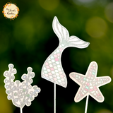 Glittered Ocean Paper Inserts