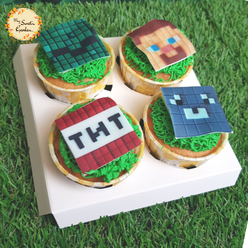 Minecraft Digital Printed Cupcake