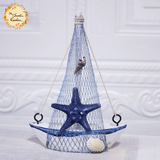 Decorative Mediterranean Boat Ceramic Figurine Ornament