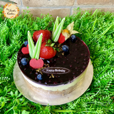 Blueberry Lemon Cheese Mousse Cake with Fresh Berries