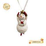 Christmas Ballerina Glittered Ceramic Snowman Christmas Tree Hanging Decorations