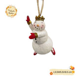 Christmas Ballerina Glittered Ceramic Snowman Christmas Tree Hanging Decorations