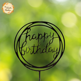 Circle (Multiple) Happy Birthday Acrylic Insert