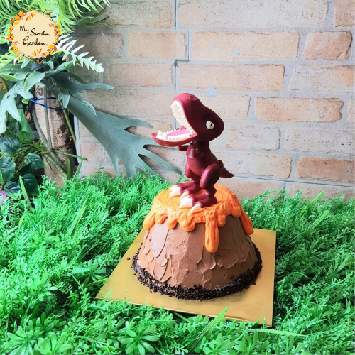 DIY Volcano Themed Cake Base
