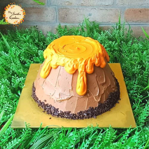 DIY Volcano Themed Cake Base