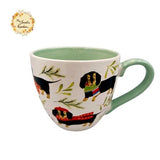 Christmas Dogs Porcelain Cups