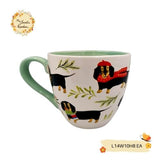 Christmas Dogs Porcelain Cups